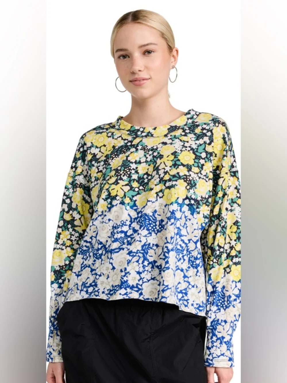 FP MOVEMENT Inspire Printed Layer Tee In Faded Poppy Black